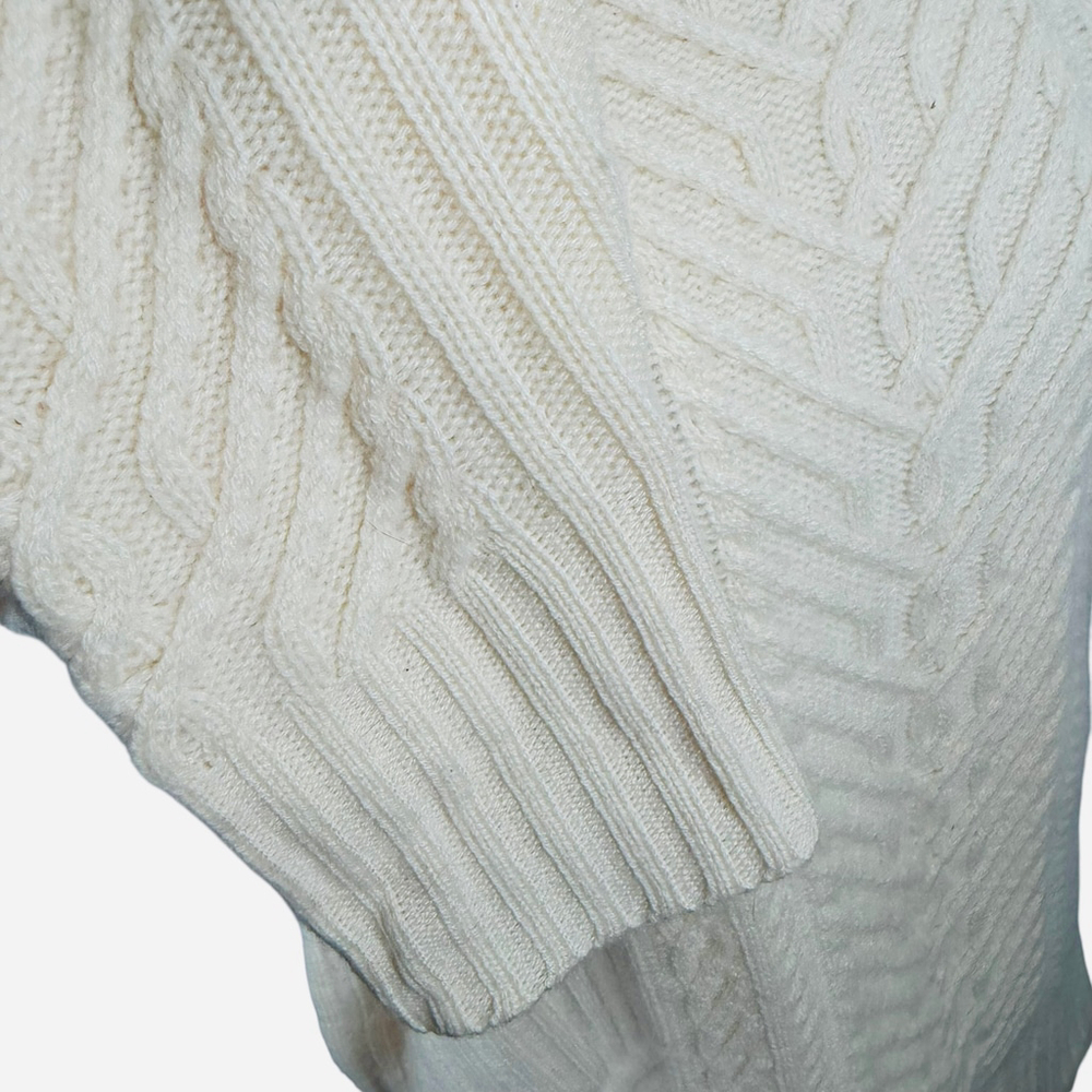 Haven Well Within Cream Cable Aran Knit Roll Neck Sweater 100% Cashmere Size XL - Picture 10 of 11